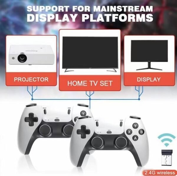 Wireless Game Console with HDMI Output – Includes 2 Controllers & Accessories - Image 3